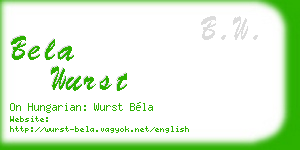 bela wurst business card
