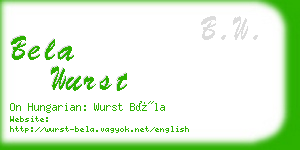 bela wurst business card